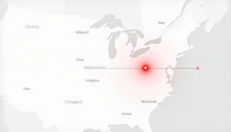 Midwest transit map showing Highland Indiana as a central distribution hub for Chicago, Indianapolis, and Detroit