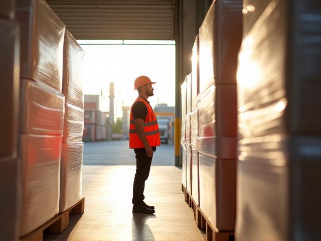 Warehouse manager inspecting consolidated cargo