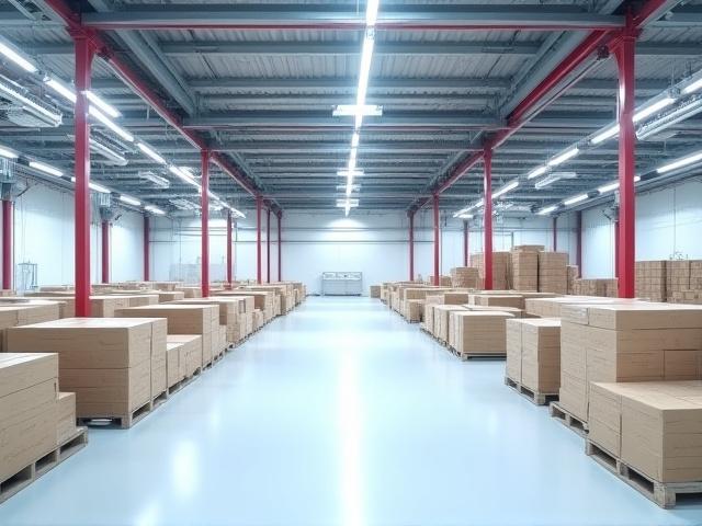 Organized cold storage facility with temperature tracking equipment